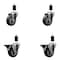 Service Caster 3.5'' Thermoplastic Rubber Wheel Swivel 1-3/8'' Expanding Stem Caster Set 2 Brakes, 4PK SCC-EX20S3514-TPRB-2-PLB-2-138 - alternate 1